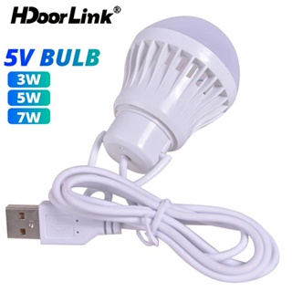 Hdoorlink โคมไฟอ่านหนังสือ USB 5v 7w 5w 3w ขนาดเล็ก แบบพกพา สําหรับตั้งแคมป์ อ่านหนังสือ กลางแจ้ง