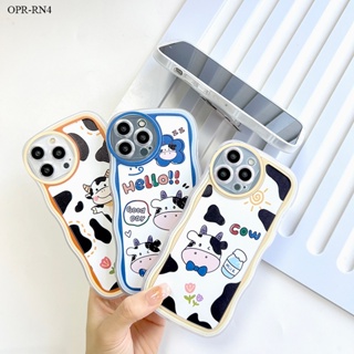 【ฟรี ที่วางโทรศัพท์】OPPO Reno 6 5F 5 4 4F 5G 4G เคสออปโป้ สำหรับ Soft TPU Clear Case การ์ตูน Dairy Cattle เคส เคสโทรศัพท์ เคสมือถือ เคสนิ่ม Big Wave Shockproof Cover