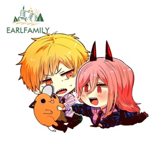 Earlfamily สติกเกอร์ไวนิล กันน้ํา ลายอนิเมะ Chainsaw Man 13 ซม. x 9.9 ซม. สําหรับติดกันชนหลังรถจักรยานยนต์