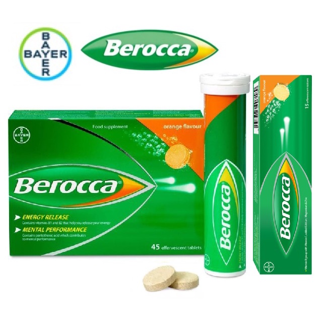 Berocca เม็ดฟู่ สีส้ม 30s (EXP:9/23)/45s (EXP:2/24)