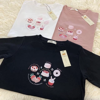 Jarikashop - เสื้อยืดลาย Strawberry Bakery ( งานป้าย.. Jarika ) ( จ50 )