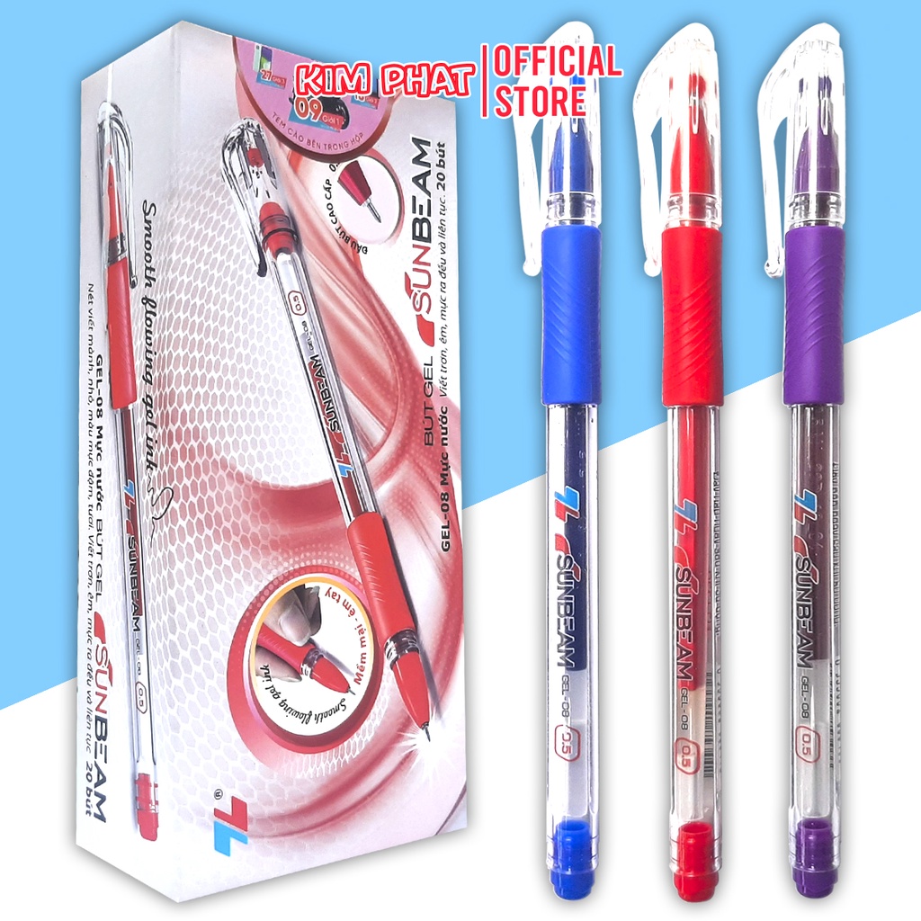 ชุด 03 Thien Long GEL 08 Sunbeam 0.5mm ปากกาลูกลื่น / GR-01 ปากกาเจลแบบเติม