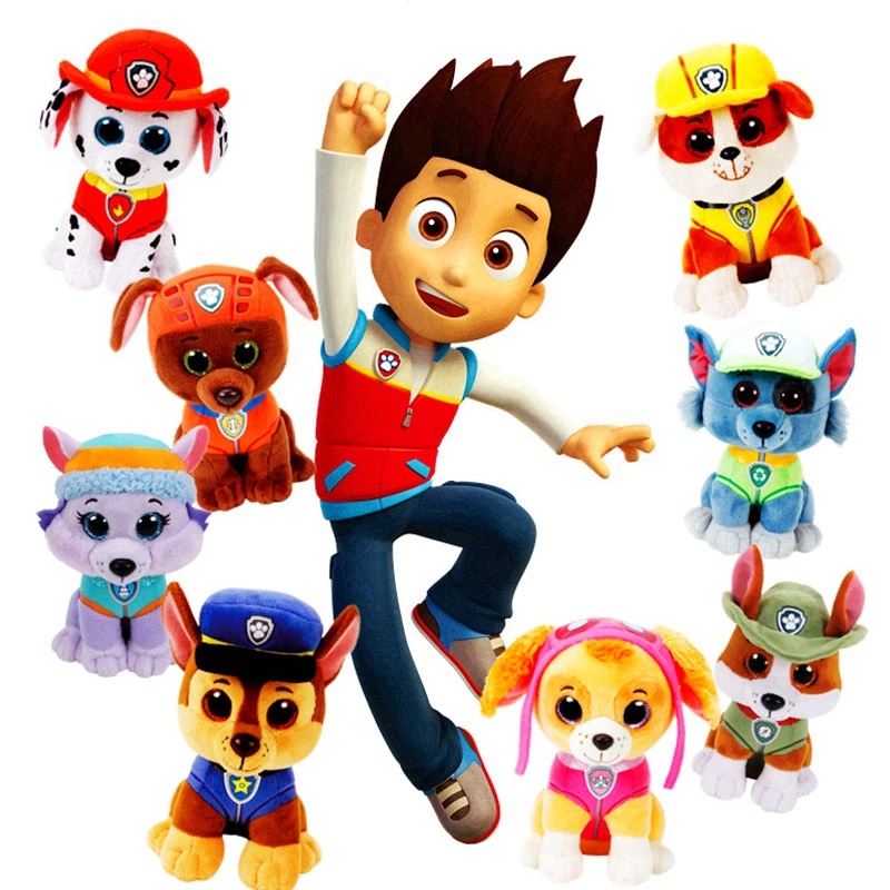 15 ซม. TY Beanie Boos Paw Patrol ของเล่นตุ๊กตาสุนัข Skye Rocky Zuma Chase Marshal ยาง Everest