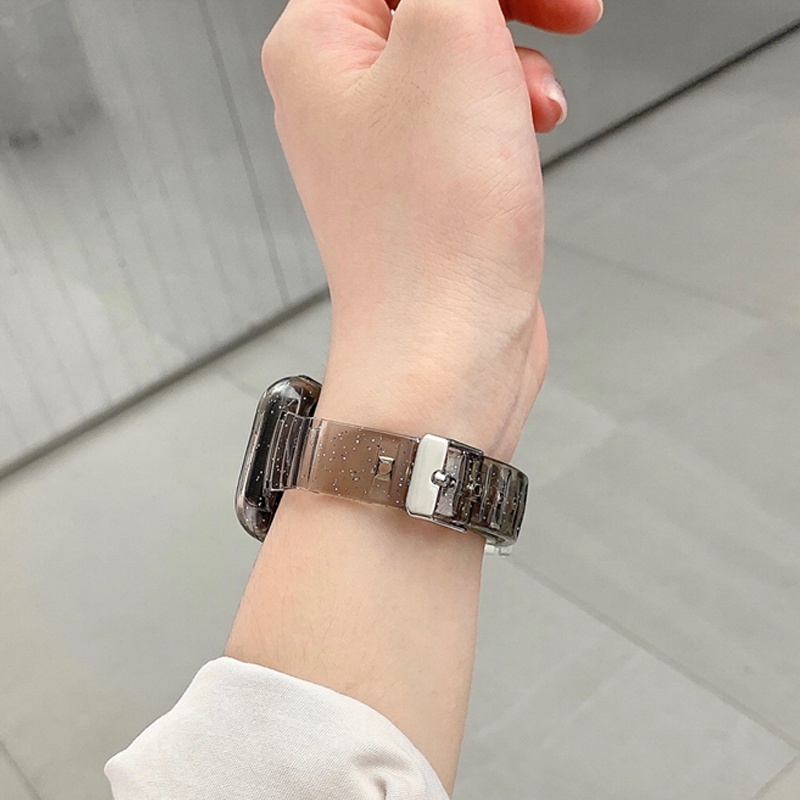 (Fast Shipping) สายนาฬิกาซิลิโคนใส iwatch 9/8/SE/7/6/5/4/3/2/1 สายนาฬิกาซิลิโคน 45mm.42mm.44mm.40mm.38mm.41mm