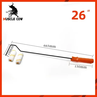 Muscle Cow อะไหล่ลูกกลิ้ง ทาสี ขนแกะแท้ ขนาด 4 นิ้ว (1 กล่อง 10 ลูก) ยี่ห้อ ลูกกลิ้ง สีน้ำ อะคริลิค สีน้ำมัน ขนแกะ