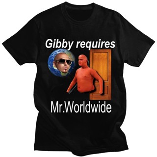 เสื้อยืดพิมพ์ลาย เสื้อยืดผ้าฝ้าย พิมพ์ลายกราฟฟิค Gibby Requires Mr Worldwide สไตล์ฮาราจูกุ โอเวอร์ไซซ์ แฟชั่นฤดูร้อน