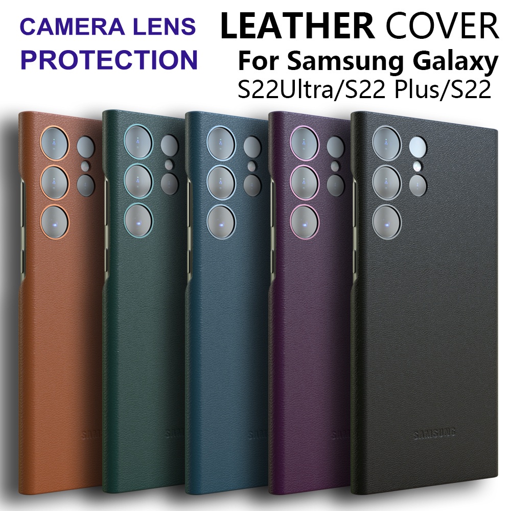 แท้ เคสโทรศัพท์มือถือหนัง แบบบางพิเศษ สําหรับ Samsung Galaxy S24 Ultra S23 Ultra S22+ Plus S22 Ultra