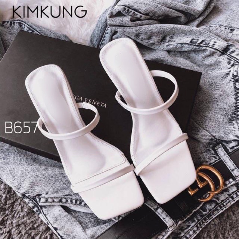 พร้อมส่ง +1 size จากปหติ รองเท้าส้นสูง KK657  highheel  KIMKUNG คาดหน้า รองเท้าส้นเข็ม