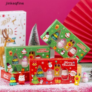 【KETH】 4 ชิ้น ยางลบ ชุดกล่องเด็ก Paing Merry Christmas ซานตาคลอส ดินสอ ยางลบ นักเรียน สํานักงาน เครื่องเขียน ของขวัญ ขายดี