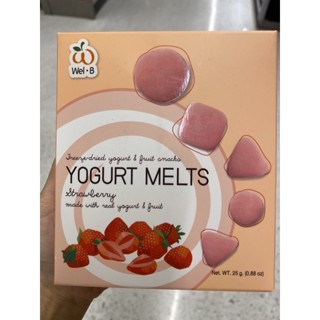 Yogurt Melts Strawberry ( Wel B ) 25 G. โยเกิร์ตกรอบรสสตรอเบอร์รี่ ตรา เวลบี