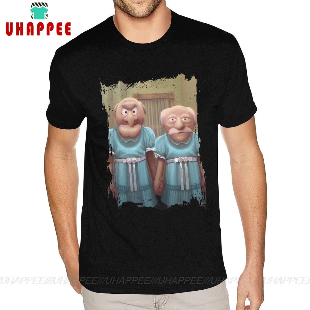 เสื้อยืดผู้ชาย ออกแบบตามตัวละครHarajuku Muppet StatlerและWaldorf