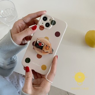 For เคสไอโฟน 14 Pro Max [Polka Dot IMD with Pop Stand] เคส Phone Case For iPhone 14 Pro Max Plus 13 12 Mini 11 X XS Max XR For เคสไอโฟน11 Ins Korean Style Retro Classic Couple Shockproof Protective TPU Cover Shell