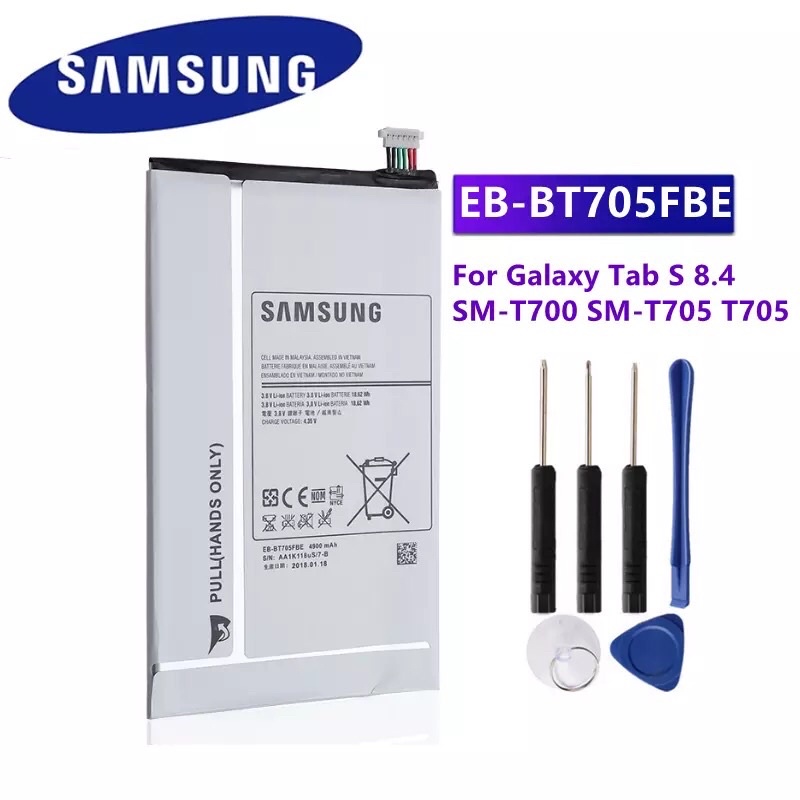EB-BT705FBE EB-BT705FBC 4900MAh Samsung เปลี่ยนแท็บเล็ตสำหรับ Samsung Galaxy Tab S 8.4 T700 T705 SM-