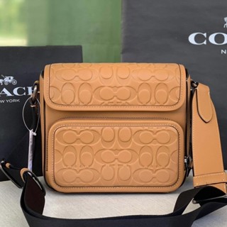 👑ผ่อน0%~แท้100%👑C9871 กระเป๋าสะพาย Coach Sullivan Flap Crossbody In Signature Leather