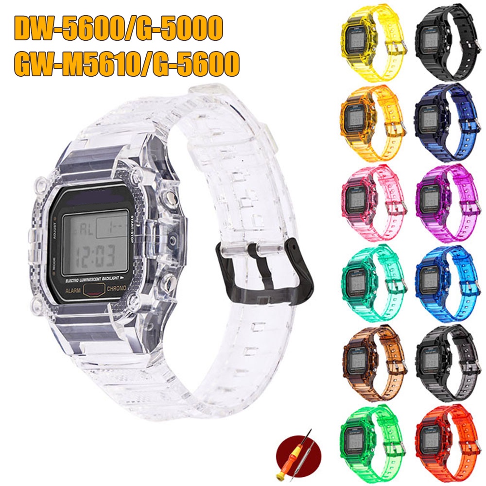 สายนาฬิกาข้อมือเรซิ่น TPU แบบเปลี่ยน สําหรับ Casio G-Shock DW-5600 5000 5025 GW-M5610 M5600 GLX-5600 G-5600e