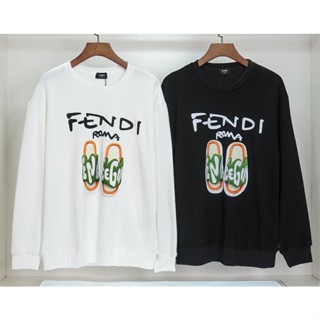 Fend เสื้อกันหนาว คอกลม ผ้าฝ้าย พิมพ์ลาย แฟชั่นสําหรับผู้ชาย และผู้หญิง