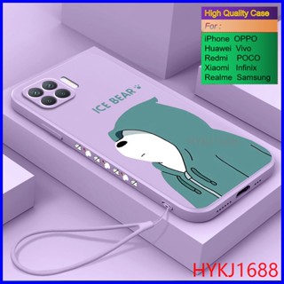 เคส OPPO A93 เคสโทรศัพท์มือถือ ซิลิโคน tpu ลายหมี ICE และหมวก สําหรับ HBX