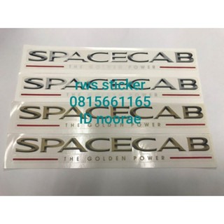 สติ๊กเกอร์ดั่งเดิมติดกระจกแค็ป ISUZU  DRAGON ปี1997-1998 คำว่า  SPACECAB เส้นแดง มี2สีบรอน,สีทอง 1ชุด มี2ชิ้น