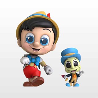 Hot Toys ฟิกเกอร์ ของสะสม COSB894 Pinocchio &amp; Jiminy Cricket Set Cosbaby(S)