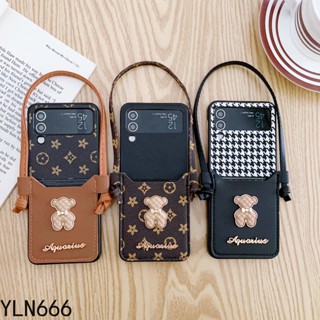 เคสโทรศัพท์มือถือ กันกระแทก พับได้ พร้อมสายสลิง เรียบง่าย สําหรับ Samsung Galaxy Z Flip 1 2 3 4 Z Flip3 Z Flip4 5G