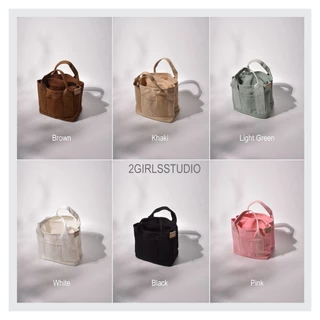 Tote Bag Canvas กระเป๋าโท้ทใบเล็ก ผ้าแคนวาส มีที่รองก้น ไม่มีพวงกุญแจ พร้อมส่ง