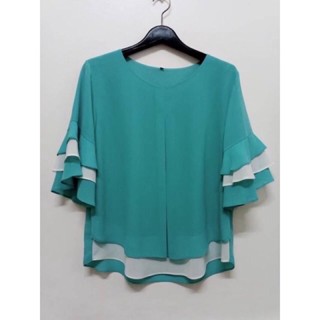 #เสื้อชีฟองสีมิ้นท์ จีบทวิต