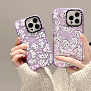 Casetify เคสโทรศัพท์ซิลิโคน TPU แบบนิ่ม ลายกระต่ายสีม่วง สําหรับ iPhone 14 Pro MAX 14Pro 13Pro 12Pro 13 12 11 Pro MAX 11Pro 13 MINI 11 X XR XS MAX 7plus 7 8 6 6S plus SE2 SE3