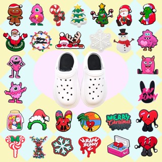 ขายดี ตัวติดรองเท้า Crocs ลายการ์ตูนกระต่ายน่ารัก 33 ชิ้น อุปกรณ์เสริม สําหรับตกแต่งปาร์ตี้คริสต์มาส