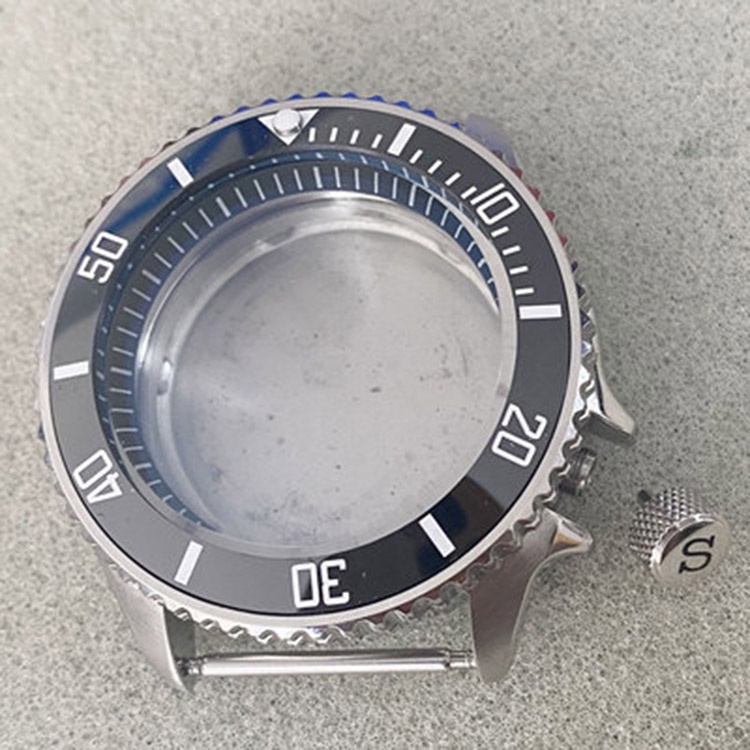 เคสนาฬิกาข้อมือสเตนเลส 41.5 มม. 3.8 ตําแหน่ง สีดํา SKX007 สําหรับ NH35 36 Movement