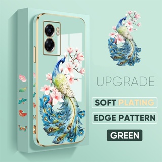 เคสโทรศัพท์มือถือ TPU แบบนิ่ม ลายการ์ตูนนกยูง ป้องกันเลนส์ สําหรับ OPPO A12 A15 A15s A16 A16S A16E A16K A32 A33 A35 A36 A57