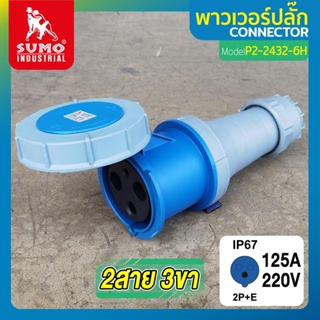 พาวเวอร์ปลั๊ก 2สาย 3ขา 125A รุ่น P2-2432-6h SUMO