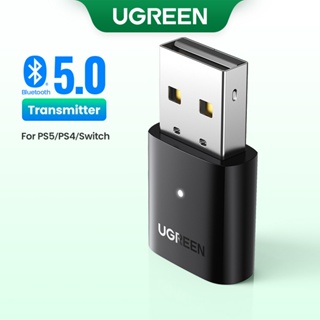 ราคาUGREEN อะแดปเตอร์รับ แปลงสัญญาณบลูทูธ 5.0 ไร้สาย แบบเสียบ USB สำหรับหูฟัง PC เกม Switch&PS5