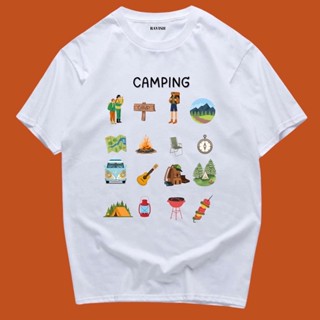 เสื้อยืดสกรีนลาย camping ⛺️ พร้อมส่ง✨