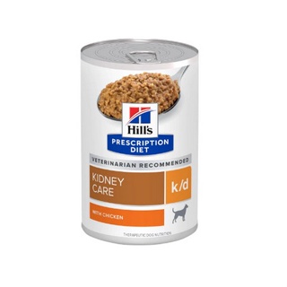 Hills Prescription Diet kidney care k/d with chicken Canine  370 g อาหารเปียกสุนัข รักษาโรคไตกระป๋อง รสไก่