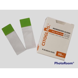 แบ่งขาย 1 อัน Microscope slides ใช้สำหรับสเมียร์เม็ดเลือด ยี่ห้อCitoglas , ไถสไลด์ , กระจกไถสไลด์ แผ่นไถสไลด์