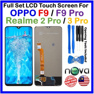 Ngs ชุดหน้าจอสัมผัส LCD แบบเต็มจอ พร้อมเครื่องมือเปิด สําหรับ Oppo F9 Oppo F9 Pro Realme 2 Pro Realme 3 Pro