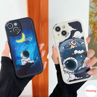 เคสสำหรับ Redmi Note 11 11S 10 10S 9S 9 8 7 10C 10A 9C 9A 9T X3 NFC GT M3 Pro 5G 4G รูปไข่ Big Eye Soft เคสโทรศัพท์ Motif Moon นักบินอวกาศ Cloud