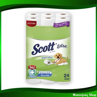 กระดาษชำระ บิ๊กโรล ยาวพิเศษ Toilet paper, big roll, extra long 24 ม้วน สก๊อตต์ เอ็กซ์ตร้า Scott Extra กระดาษ เช็ดปาก เช