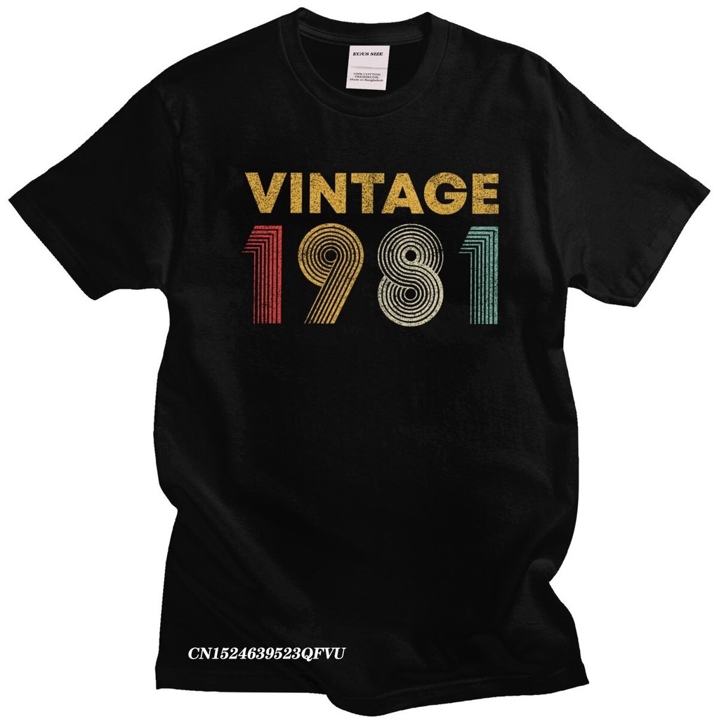 Vintage 1981 39 Years Old For Men Pure Cotton Awesome T-Shirt Camisas Men Born In 1981 39th Birthday