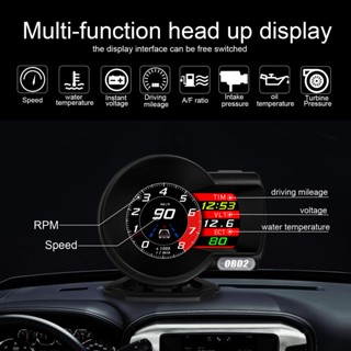 เครื่องวัดแรงดันไฟฟ้าดิจิทัล OBD HUD Lancol F8 OBD2 Head-up OBD2 สําหรับรถยนต์