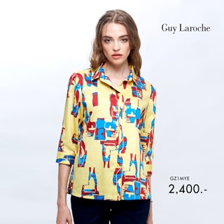 Guy Laroche เสื้อผู้หญิง เสื้อเชิ้ตผู้หญิง SHIRT Soft cotton พิมพ์ลาย (GZ1MYE)