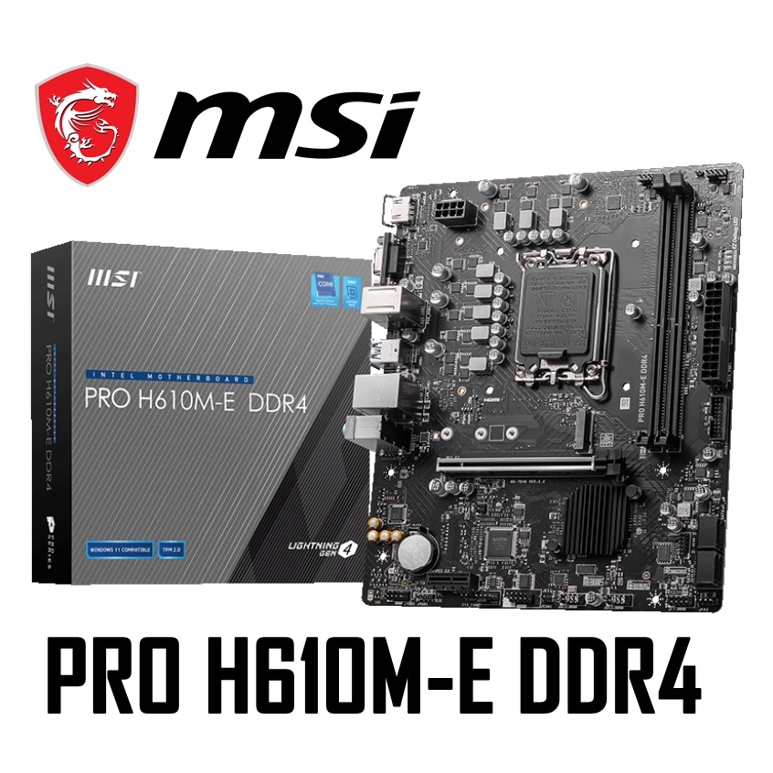 MAINBOARD (เมนบอร์ด) MSI PRO H610M-E H610M-S DDR4 (SOCKET LGA 1700) (MICRO-ATX) รับประกัน 3 - Y