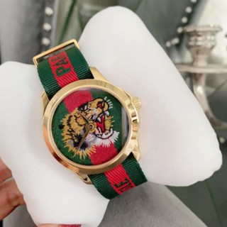 ⌚💥New Gucci watch ปัดเสือ สายเขียวแดง อปก กล่อง ป้ายแท็ก