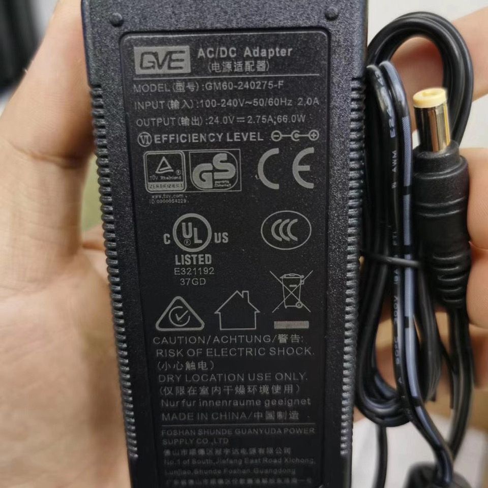 Gve Guest Ruyun อะแดปเตอร์พาวเวอร์เครื่องบันทึกเงินสด DP781W 24V2.75A GM60-240275-F
