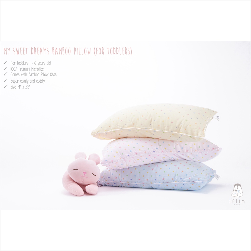 Iflin Baby My Sweet Dreams Bamboo Pillow for Toddlers (16 years old