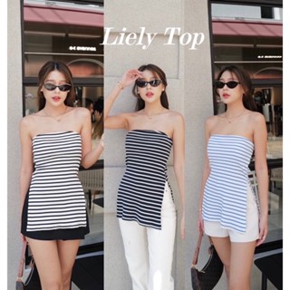 🤍ꫛꫀꪝ  Liely top เกาะอกผ่าข้างผ้าพรีเมียม🤍พร้อมส่ง