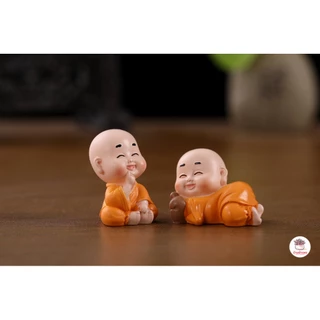 เณรน้อยจอมซน [ เซต 7 ชิ้น ] ตุ๊กตาจิ๋ว โมเดลจิ๋ว ตุ๊กตาแต่งสวน