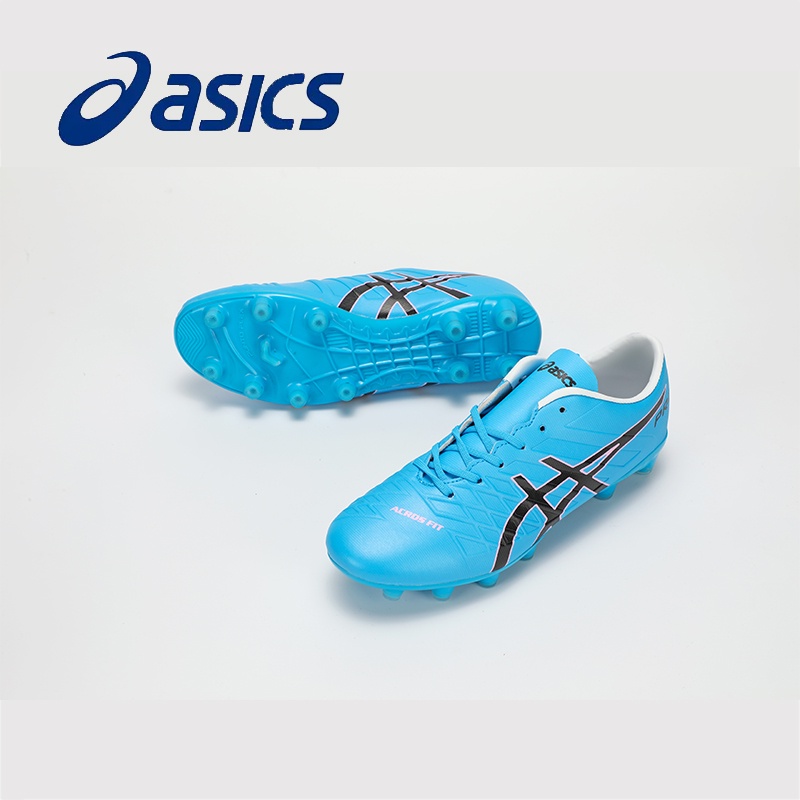 Asics รองเท้าฟุตบอลเล็บยาวเชือกรองเท้าฟุตบอลคลาสสิกสำหรับผู้ชาย สีฟ้า