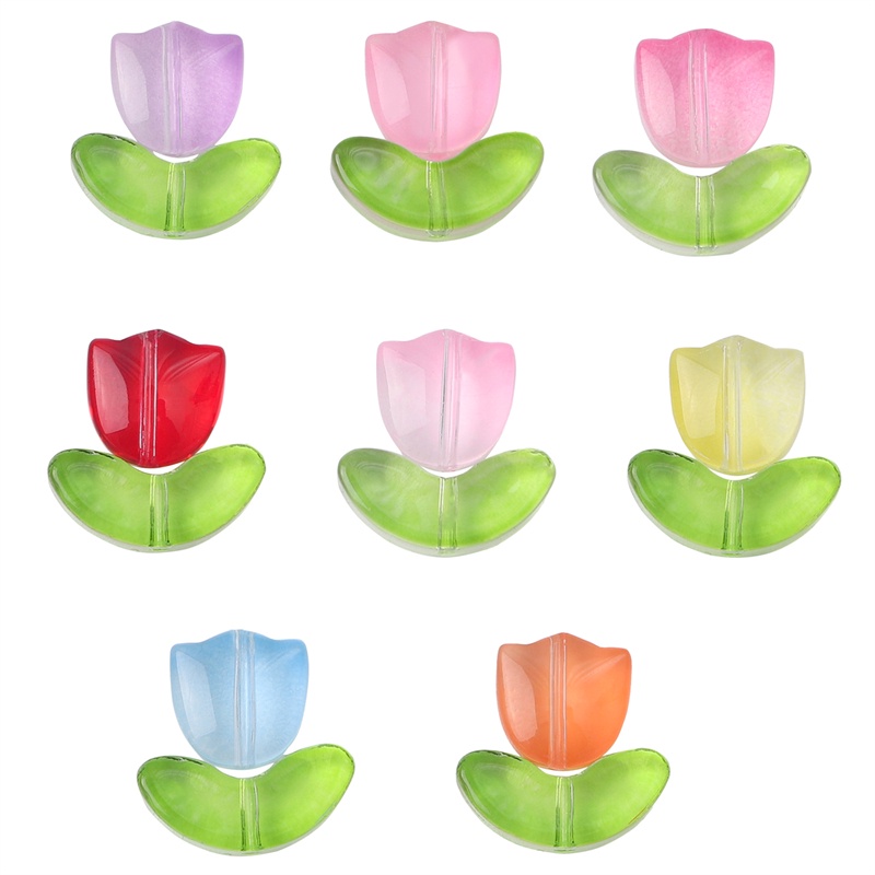 ชุดดอกทิวลิปlampwork multicolor แก้ว florale สำหรับ DIY สร้อยข้อมือและเครื่องประดับ
