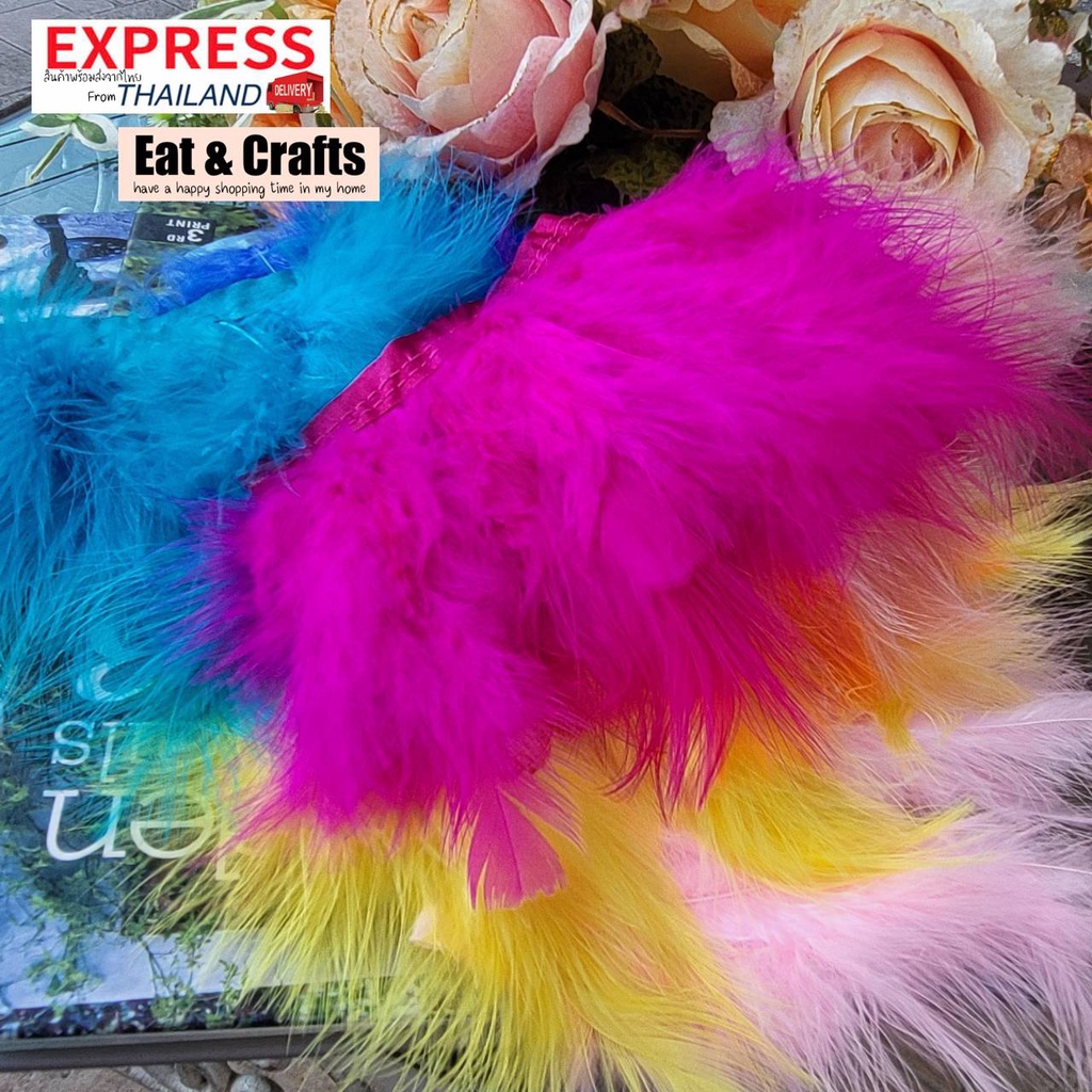 ขนาดตัวอย่างสั้นมาก 20cm 1pcs feather fluffy chic party vintage fancy dress Gatsby ขนนก เส้นใหญ่
